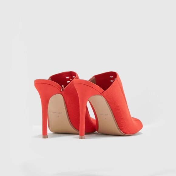 NWOT Topshop orange red stretch heeled mules EU40 - Picture 3 of 16